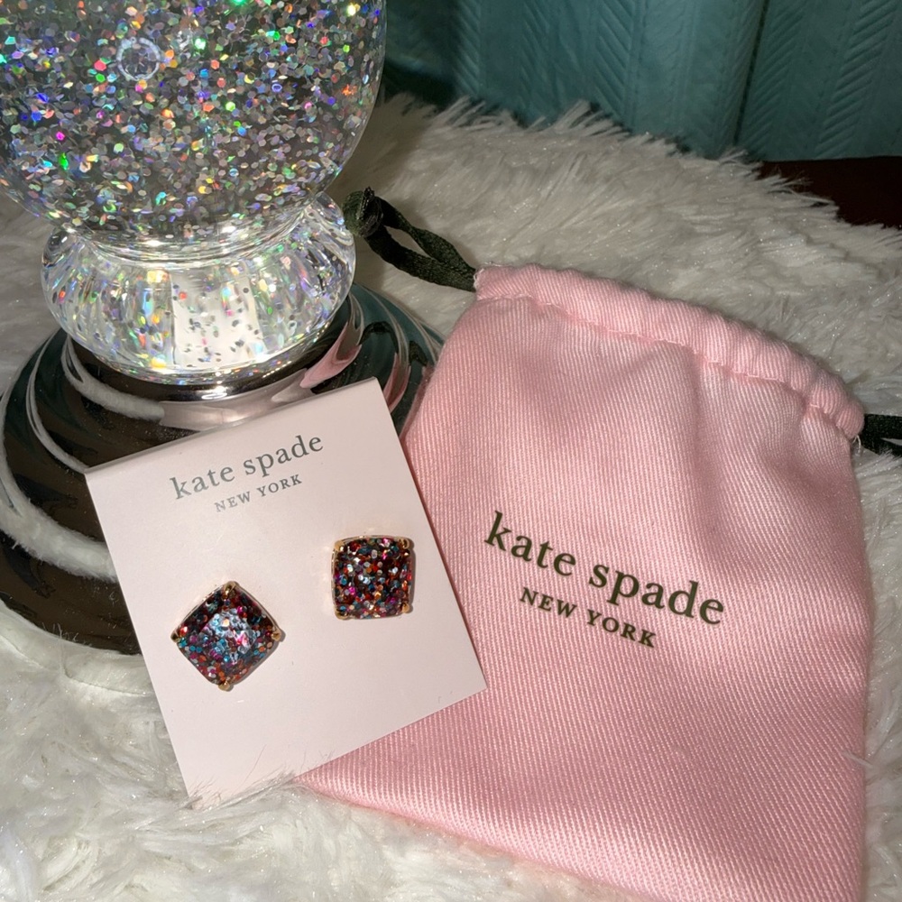 NWT - Kate Spade New York Multicolor Square Stud Earrings - Picture 3 of 3